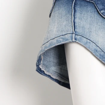 TWOTWINSTYLE мозайка широки шорти за жени висока талия голям е размерът на свободно cut дънкови шорти Дамски 2020 лятна мода нов прилив на
