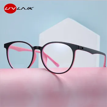 UVLAIK Против Blue Лъчи ретро очила рамка на Мъже, Жени синя светлина покритие точките за защита на вашия компютър очила очила
