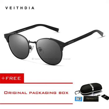 VEITHDIA Brand Fashion Cat Eye Hd Обектив слънчеви очила ретро алуминий, магнезий поляризованное огледало винтидж слънчеви очила за мъже жени