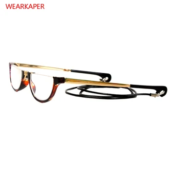 WEARKAPER Титан Magnetic Folding Half frame Lens Retro Reading Glasses Women Folding Eyeglasses with Case 1.0 -4.0