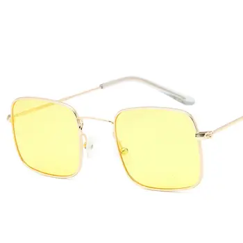 WOENFEL винтидж слънчеви очила за Жени на луксозна марка модни слънчеви очила дизайнер на класическа ретро пътуване квадратен метална рамка за очила