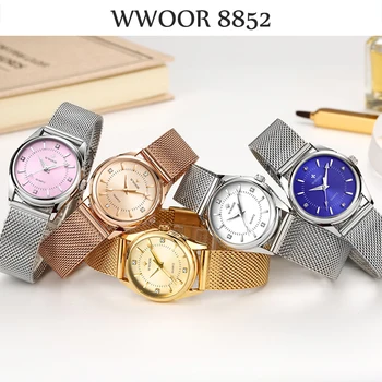WWOOR дамски часовници дамски модни диамантени часовници 2020 известни марки сребърни елегантни малки часовници дамски Кварцов часовник подаръци