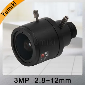 Yumiki 3.0 Megapixel fixed iris HD ВИДЕОНАБЛЮДЕНИЕ камера обектив 2.8-12mm/varifocal IR HD security camera lens/manual zoom & focus M12 F1.4