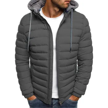 ZOGAA мъжки зимни паркове мода твърди с качулка памучни палто, яке ежедневни топли дрехи, Мъжки палта градинска облекло фугу яке