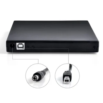 Автоматично вдишване USB 2.0 външен диск горелки Combo DVD ROM оптично устройство CD VCD Записвачка Четец Player за лаптоп