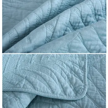 Американски бродирани памучни летни завивки набор от ватирани воали за двойно легло просто покривки Крал на извънгабаритни калъфки 3шт