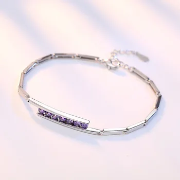 Баге Ринген прост дизайн сребро 925 бижута, скъпоценни камъни гривна за жени ТА Циркон модни романтична гурме бижута ангажимент