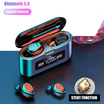 Безжични Bluetooth слушалки с микрофон спортни водоустойчиви слушалки TWS Bluetooth сензорно управление безжични слушалки слушалки телефон