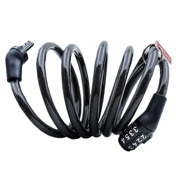 Велосипеден замък 4-значная код комбинация велосипеден кабел безопасност заключване мотоциклетное обзавеждане МТБ противоугонный заключване стоманен кабел за заключване X377B