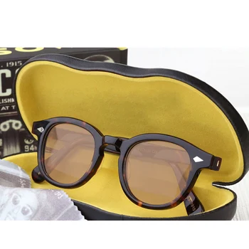 Високо качество на Джони Деп слънчеви очила ацетат рамка на Мъже, Жени марка дизайнер поляризирани слънчеви очила за шофиране нюанси с предавателна SQ080