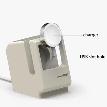 Гледайте Stand Retro Charger Dock компактна станция за Apple Watch Серия 1/2 38mm 42 милиметра TPU Stand Charging Desktop Holder Docking