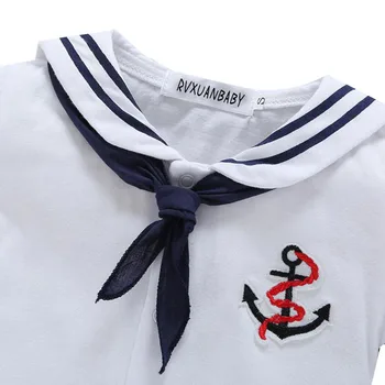 Години Бебе Новородено Дете С Къс Ръкав, Гащеризон Baby Boys Girls Sailor Style Playsuit Облекло Едно Парче Походен Комплект