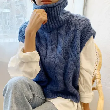 Дамски нова мода вязаный жилетка, пуловер, поло без ръкави, свободни дупки дамски пуловери върховете Дамски дрехи