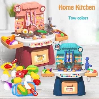 Детска Кухня За Готвене Играчки Моделиране На Електрически Забавни Играчки Музика Кухня Храна Ролеви Игри Рязане Ролеви Игри Момичета Детски Играчки