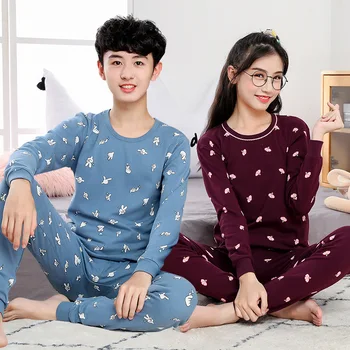 Детски пижами, комплекти за зимата с дълъг ръкав пижами деца памучни дрехи набор от детски Инфлант пижами карикатура пижами за момчета момичета