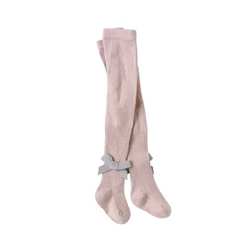 Детски чорапогащи пролет есен нов прием на памук мода сладък лук принцеса чорапогащник деца момичета детски чорапогащи