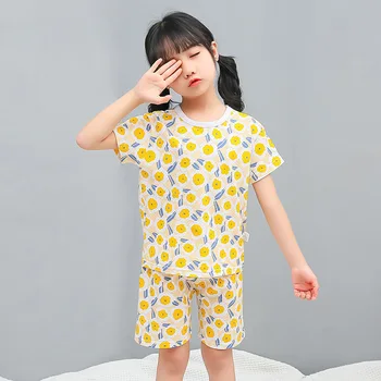 Дрехи за момчета лятна окото пижама с единорогом комплект дрехи за малките момичета, Детски пижами топ+шорти, пижами, бебешко памучен домашно облекло