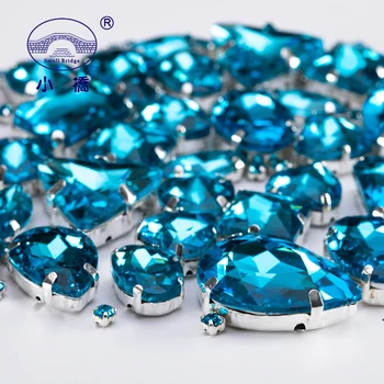 Езерото е синьо Flatback кристали за дрехи смесени форми шиене на камъни декоративни кристални кристали с Нокът 50 бр./опаковане. S042