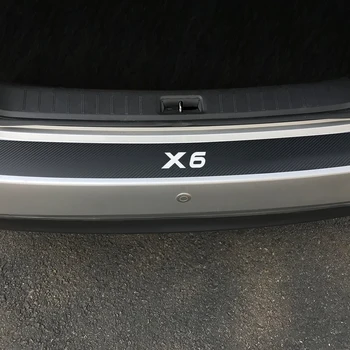 За BMW X6 F16 E71 автомобили въглеродни влакна етикети задна броня, багажник на автомобил протектор за декорация стикери за полагане на тунинг аксесоари за автомобили