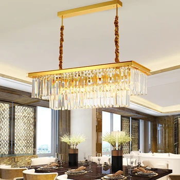 Златни или черни на нови кристални модерни led висящи осветителни тела за хол трапезария кухня, бар и т.н. за домашно деко окачен лампа