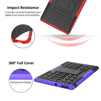 Калъф за Lenovo Tab M10 Plus 10.3 FHD TB-X606F TB-X606X Tablet Case Heavy Duty Hybrid устойчив на удари защитен калъф със стойка