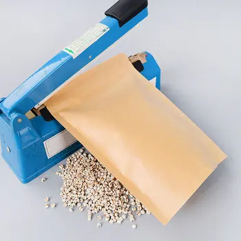 Кафяв Крафт хартиени торбички за стоящ топлина херметично запечатване на възможност Цип чанта за храна и кафе за съхранение на опаковки чанти печене наркоман