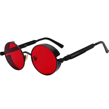 Класически готически steampunk слънчеви очила слънчеви очила за Мъже, Жени марка дизайнер старомодни кръгли очила на Мода шофиране Goggle UV400