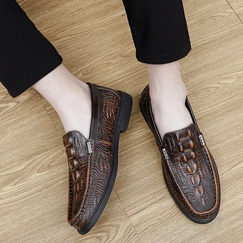 луксозна марка за мода за мъже мокасини обувки от естествена кожа, италианска официална офис обувки, мокасини обувки за мъже голям размер 47
