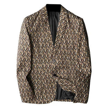 Луксозни мъжки блейзери с писмото принтом Blazer Masculino Casual Suite Jacket Business Streetwear Social Coat Terno Costume Homme 5XL