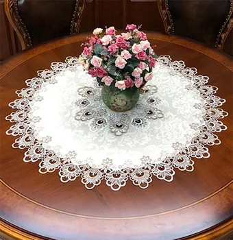 марка chenxiu домакински текстил овална и кръгла размер покривки на кутията на масата е изработена от полиестерен плат с бродерия дантела