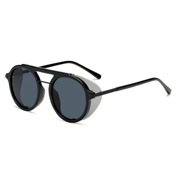 Мода steampunk слънчеви очила с Кръгли нюанси марка дизайнер на жените и мъжете ретро слънчеви очила с UV400 очила Oculos de sol