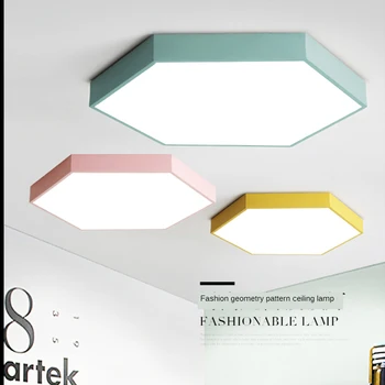 Модерен минималистичен скандинавски полигональный led тавана лампа завод директни продажби спалня хол макаронная лампа