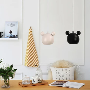 Модерните Висящи Лампи Мики Pendant Светлини Colorful Желязо Hanglamp For Dining Room Bedroom Baby Room Nordic Home Decor E27 Luminaire Suspension