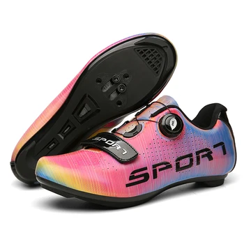 МТВ велосипедна обувки мъжете Spd Sport Bike маратонки цветни професионални пътни велосипедни обувки дишащи самоблокирующиеся велосипедни маратонки