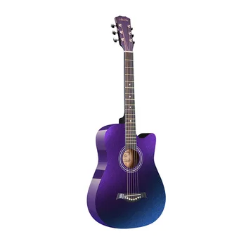 Народна китара 38 инча светъл цвят Лилав / Син / wooden за начинаещи студенти практика акустична китара AGT337