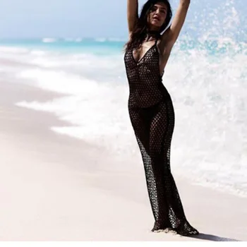 Нов Плетене На Една Кука Плаж Рокли И Секси Туника Плаж Покрие Рокля Ажурни Бански С Пола Бохемия Playa Mujer Sarong Притежава 2020