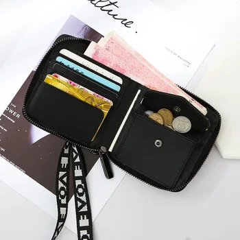 Нов ремък лазерен холографски портфейл дамски портмонета Дама къса портфейл Portfel на притежателя на картата жени, малка в чантата си портмонето Carteras