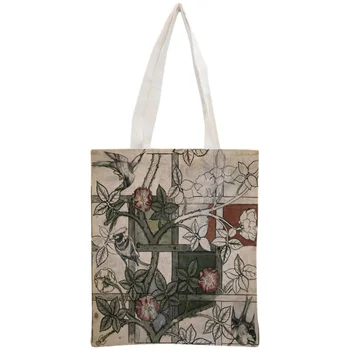 Обичай William Morris Tote Bag Множество Чанта На Жената На Рамото Сгъваеми Памучни Холщовые Пазарски Чанти