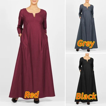 Плътен сарафан Women ' Autumn Dress VONDA Casual Robe Femme Vintage Long Sleeve Maxi Long Party Dress Vestidos Plus Size