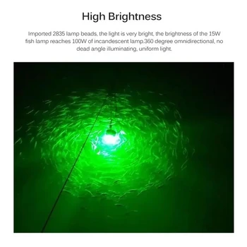 подводен риболов светлина за басейни 220 водоустойчив 12 LED powered marine светлини strip switch fish quarium projector plug boat