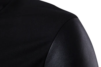 Поло hoody мъжете 2020 Пролет hoody Мъжки блузи мода Obique светкавица палто, яке плетене+PU лоскутные качулки