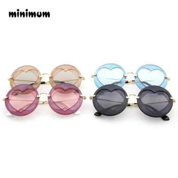 Поне без рамки нови слънчеви очила във формата на сърце 2018 розови жени кръгли слънчеви очила за жени слънчеви очила Oculos Slice Sunglases UV400