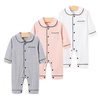 Продажба на едро 0-24 м новородено гащеризон Детски дрехи пролет дете костюм момчета момичета твърди дълги домашно облекло, комбинезони чист памук пижами