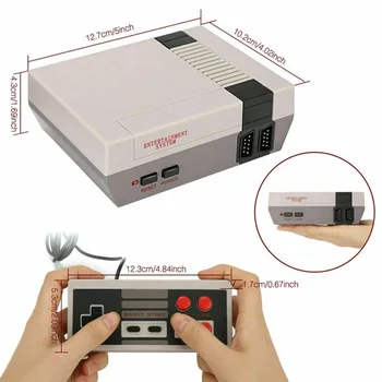Ретро игрова конзола, класически мини игрови конзоли с 620 игри, вградена 2 контролер за NES Style (AV изход)