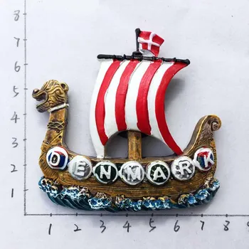 Северна Дания Магнити За Хладилник Туристически Сувенири На Викингите Датски Пиратски Кораб Магнитни Стикери За Хладилник Декорация На Подаръци