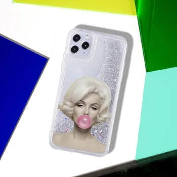 Секси Одри Хепбърн, Мерилин Монро Sparkle Liquid Real Glitter калъф за вашия телефон, калъф за iPhone 11 X XR XS Max Pro 7 8 7Plus 8Plus 6