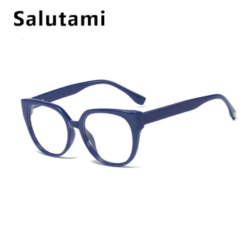 синьо черна късогледство дограма точки жените стари квадратни котешко око прозрачни очила дамски компютърни очила ретро дизайн прозрачни нюанси