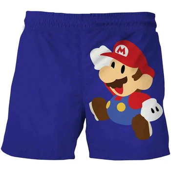 Супер Марио Игра Смешно Сладки Къси Панталони Момичета, Момчета, Шорти Годишни Тийнейджъри Карикатура Свободно Време Къси Панталони За Децата Детски Плажни Тънки Дрехи