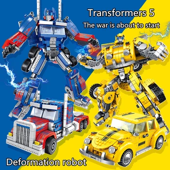 Трансформация на робот градивен елемент определя деформира автомобил творческа събрание създател на образование блокове играчки за деца подаръци