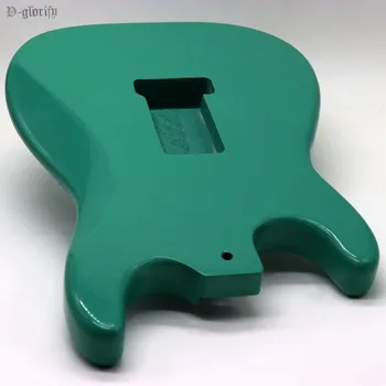 тъмно-зелено на цвят липа ST корпус електрическа китара